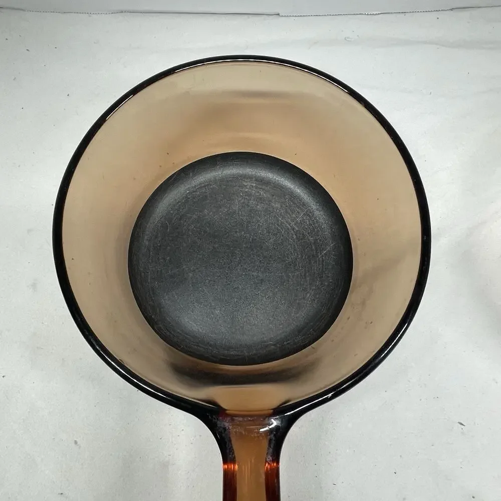 Corning Visions Vision Ware Amber 3pc Double Boiler 1.5L Pot Sauce Pan Lid